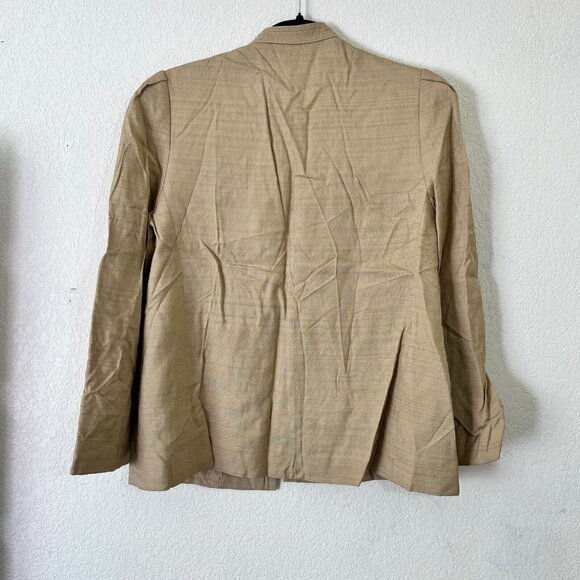 I.Magnin Nipon Coature One Button Blazer Jacket Mandarin Collar Brown Size 12 - Picture 4 of 9